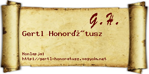 Gertl Honorátusz névjegykártya